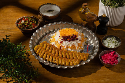 Chicken kabab with rice