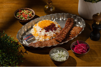 Soltani kabab with rice